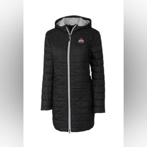 Ohio State-Cutter & Buck Rainier PrimaLoft® Womens Eco-Insulate Hooded Long Med